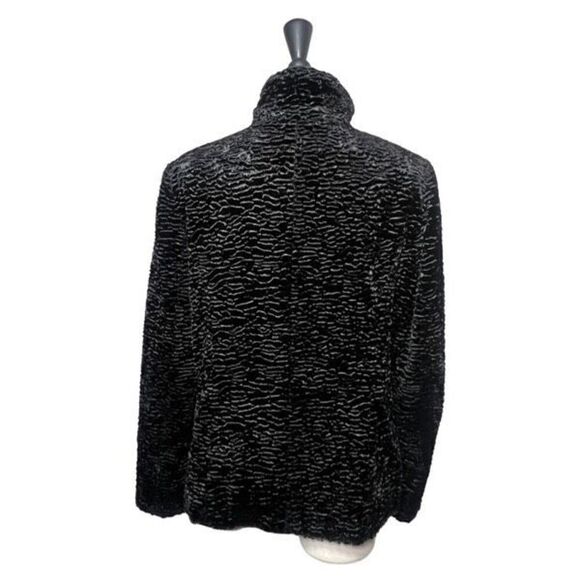 Elliott Lauren Black Faux Fur Cropped Swing Coat Size 4 - Picture 4 of 6